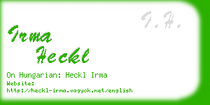 irma heckl business card